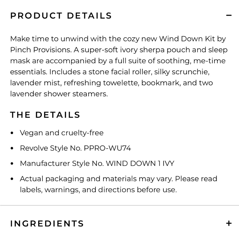 Pinch Provisions Wind Down Kit Sleep Set with Eye Mask and Pouch - Picture 3 of 6